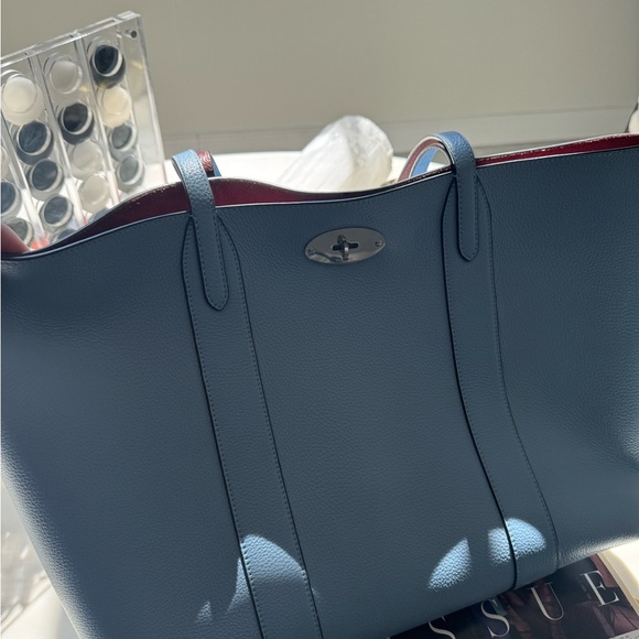 Mulberry Bayswater Blue Leather Tote Bag - Picture 4 of 5
